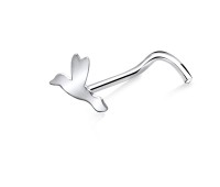 Flying Bird Silver Curved Nose Stud NSKB-136